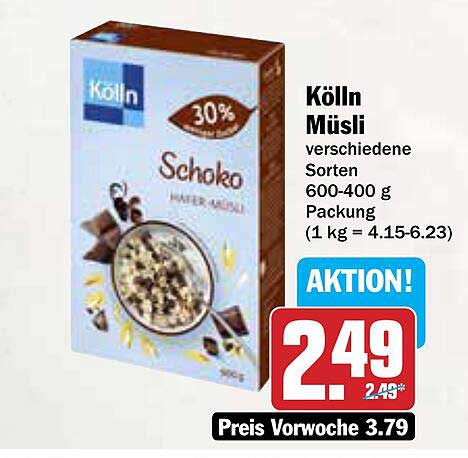 Kölln Müsli Schoko 600-400 g