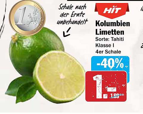 Kolumbien Limetten Sorte: Tahiti Klasse I 4er Schale