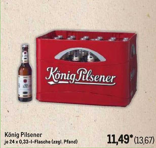König Pilsener 24 x 0,33-l-Flasche (zzgl. Pfand)