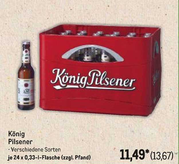 König Pilsener 24 x 0,33 l-Glasflasche (zzgl. Pfand)