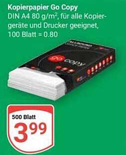 Kopierpapier Go Copy – 500 Blatt für nur 3,99 €