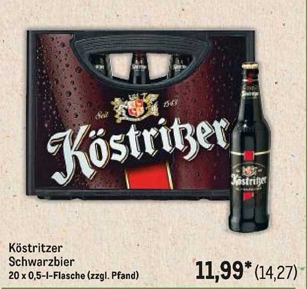 Köstritzer Schwarzbier 20 x 0,5-l-Flasche (zzgl. Pfand)