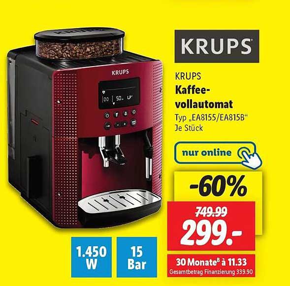 KRUPS Kaffeevollautomat Typ „EA8155/EA815B“