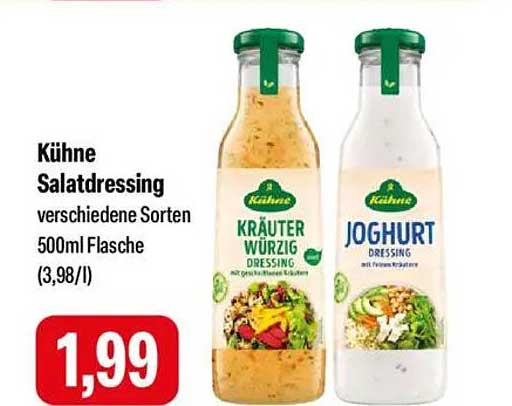 Kühne Salatdressing verschiedene Sorten 500ml Flasche