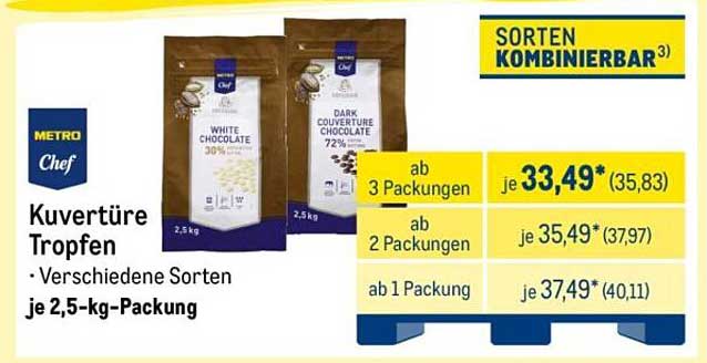 Kuvertüre Tropfen - Verschiedene Sorten je 2,5-kg-Packung