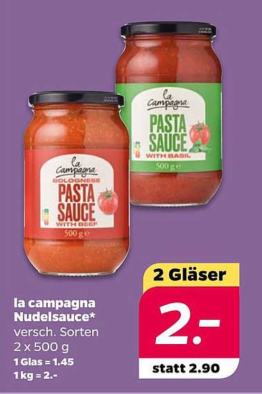la campagna Nudelsauce 2 x 500 g – Verschiedene Sorten