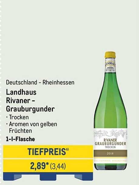 Landhaus Rivaner - Grauburgunder trocken 1-Liter-Flasche
