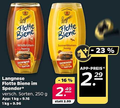 Langnese Flotte Biene im Spender - Wildblüten- und Sonnenblumenhonig, 250 g