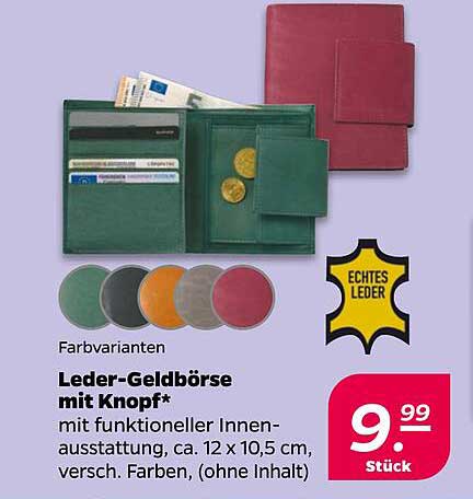 Leder-Geldbörse mit Knopf*