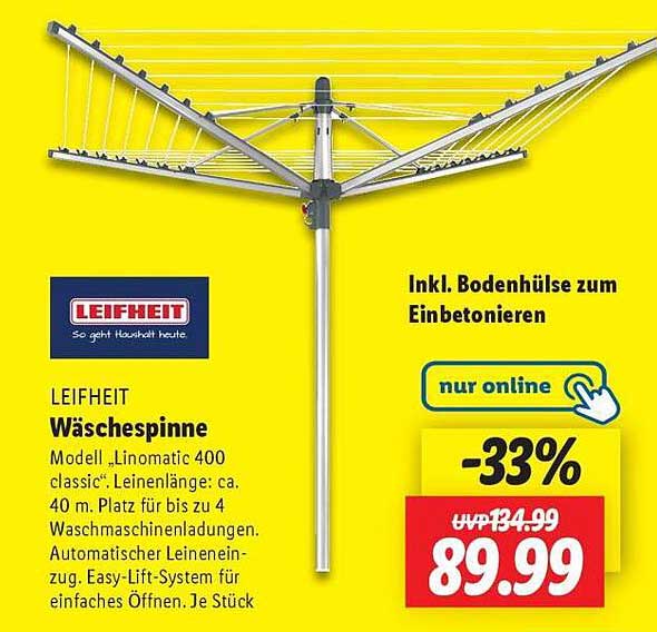LEIFHEIT Wäschespinne Modell 'Linomatic 400 classic'