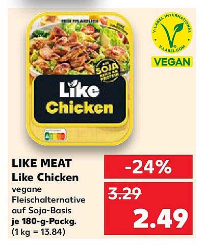 LIKE MEAT Like Chicken vegane Fleischalternative auf Soja-Basis