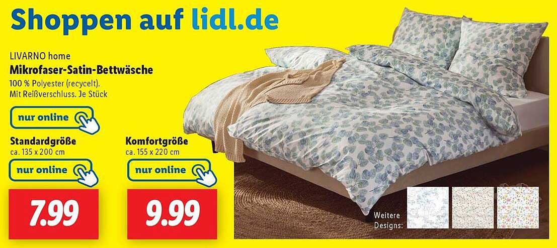 LIVARNO home Mikrofaser-Satin-Bettwäsche