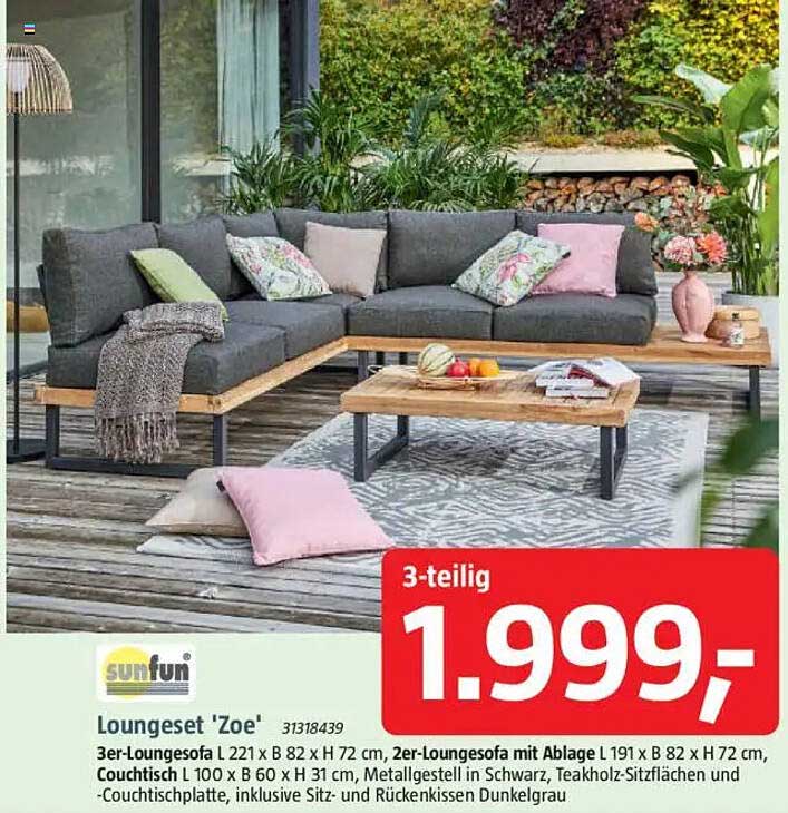 Loungeset 'Zoe' 3-teilig