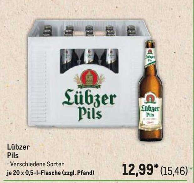 Lübzer Pils - Verschiedene Sorten je 20 x 0,5-l-Flasche (zzgl. Pfand)