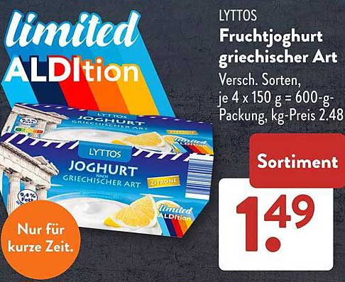 LYTTOS Fruchtjoghurt griechischer Art - für kurze Zeit im Angebot
