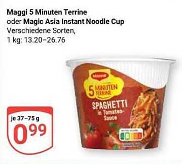 Maggi 5 Minuten Terrine oder Magic Asia Instant Noodle Cup