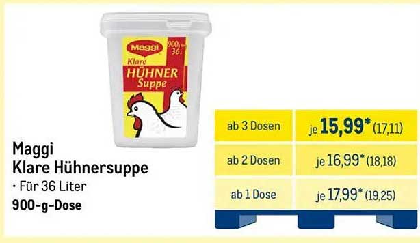 Maggi Klare Hühnersuppe 900-g-Dose für 36 Liter