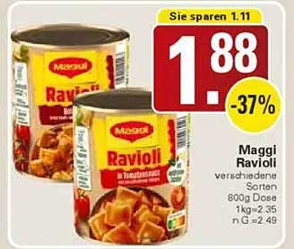Maggi Ravioli verschiedene Sorten 800g Dose