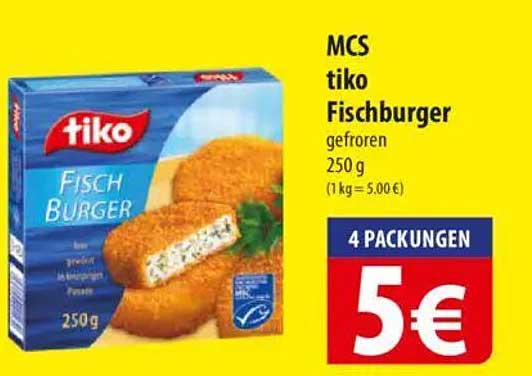 MCS tiko Fischburger 250 g - 4 Packungen