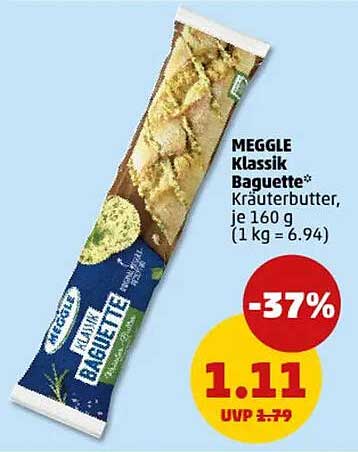MEGGLE Klassik Baguette Kräuterbutter, je 160 g