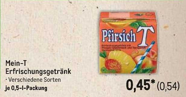 Mein-T Erfrischungsgetränk - Pfirsich - 0,5l-Packung