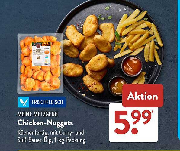 MEINE METZGEREI Chicken-Nuggets, 1-kg-Packung