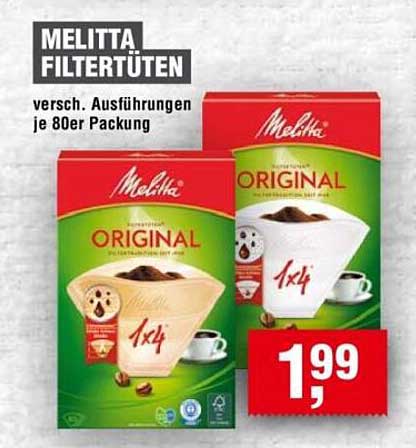 MELITTA FILTERTÜTEN - verschiedene Ausführungen je 80er Packung