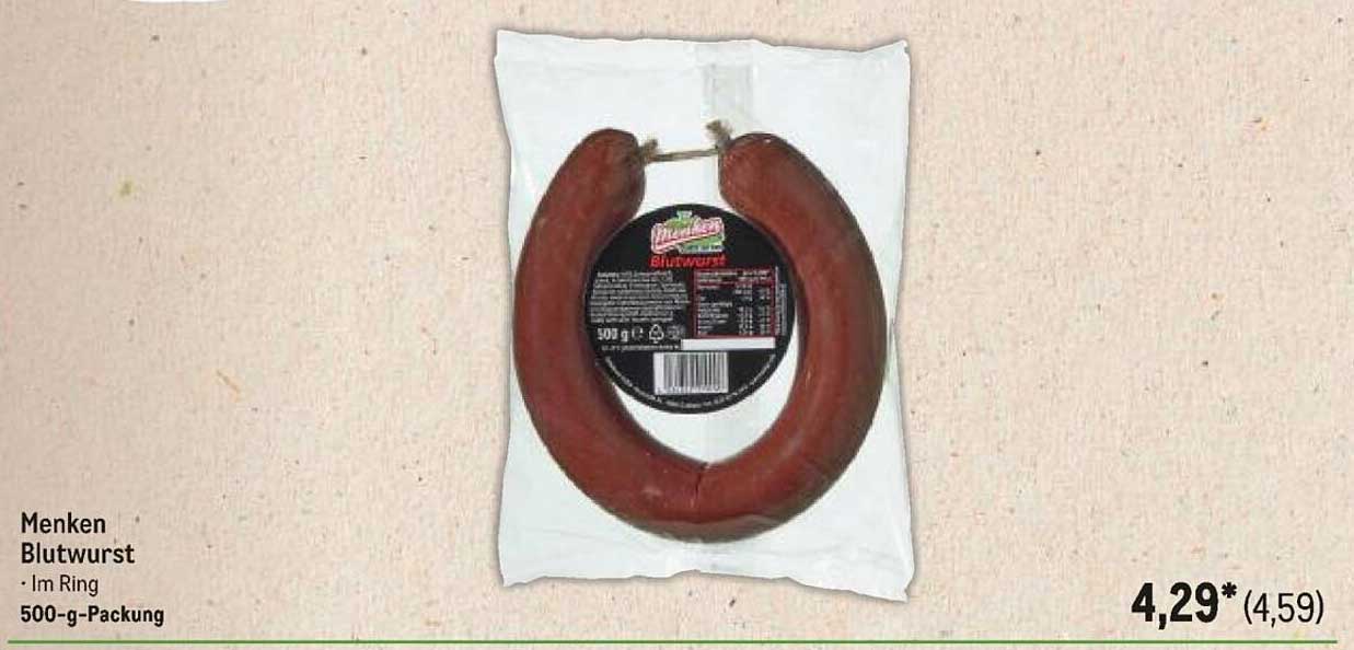 Menken Blutwurst - Im Ring 500-g-Packung