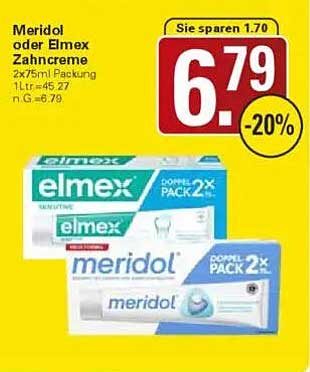 Meridol oder Elmex Zahnpasta 2x75ml - Jetzt zum Sparpreis!