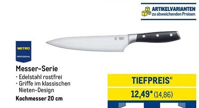 Messer-Serie 20 cm - Edelstahl rostfrei