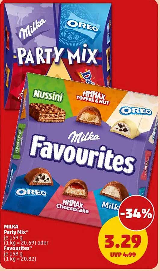 Milka Party Mix und Favourites - Süßes für jeden Anlass