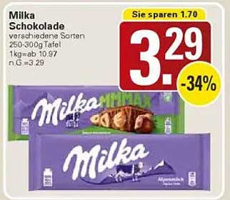 Milka Schokolade - verschiedene Sorten 250-300g Tafel