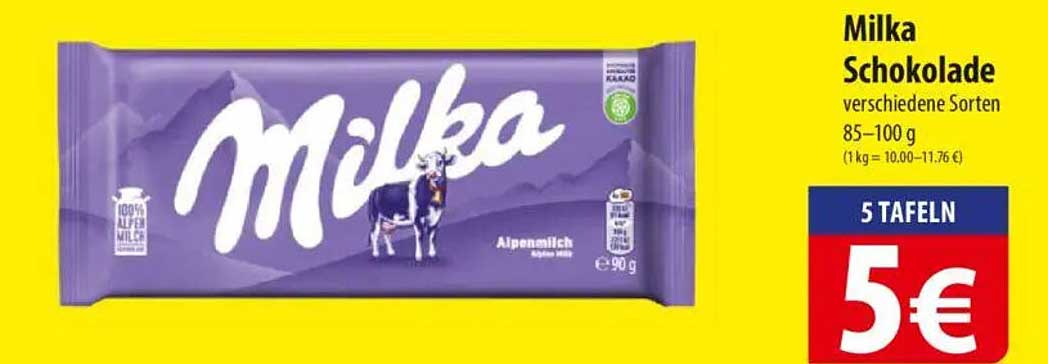 Milka Schokolade verschiedene Sorten 85–100 g