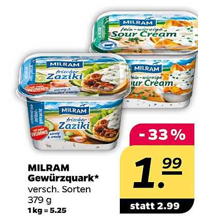 MILRAM Gewürzquark – verschiedene Sorten 379 g