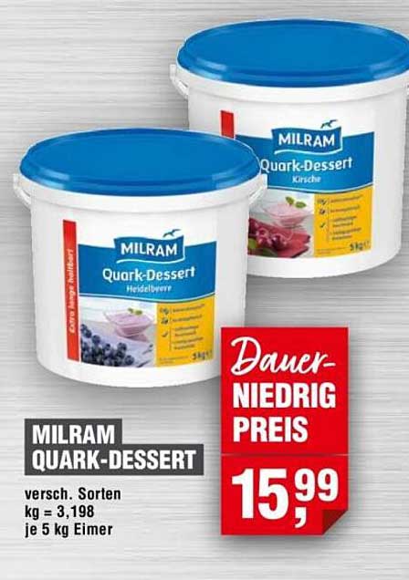 MILRAM Quark-Dessert - Himbeere & Heidelbeere