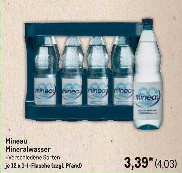 Mineau Mineralwasser – Verschiedene Sorten