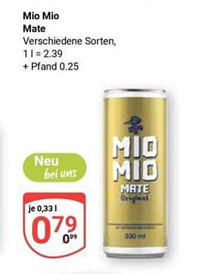 Mio Mio Mate - verschiedene Sorten