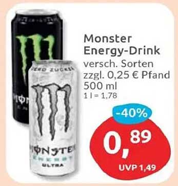 Monster Energy-Drink - Verschiedene Sorten