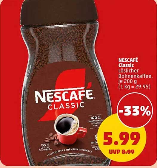 NESCAFÉ Classic Löslicher Bohnenkaffee, je 200 g