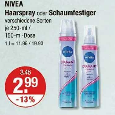 NIVEA Haarspray oder Schaumfestiger verschiedene Sorten je 250-ml / 150-ml-Dose