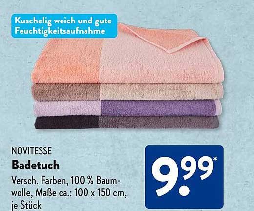 NOVITESSE Badetuch - Kuschelig weich und gute Feuchtigkeitsaufnahme