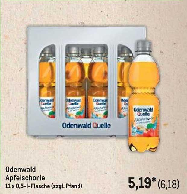 Odenwald Apfelschorle - 11 x 0,5 l-Flasche (zzgl. Pfand)