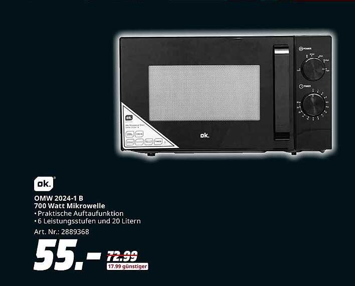 OK OMW 2024-1 B Mikrowelle - 700 Watt