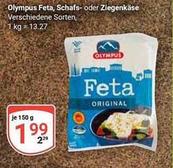 Olympus Feta, Schaf- oder Ziegenkäse, 150 g für nur 1,99 €