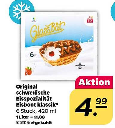 Original schwedische Eisspezialität Eisboot klassik* 6 Stück, 420 ml