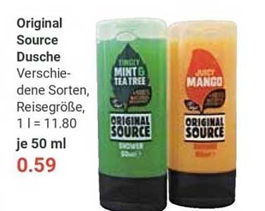 Original Source Dusche - Verschiedene Sorten, Reisegröße