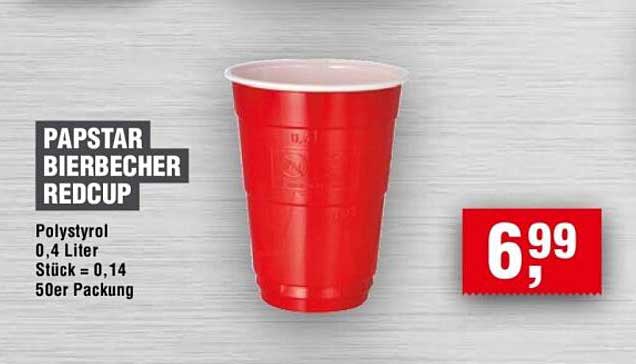 Papstar Bierbecher Redcup - 50er Packung