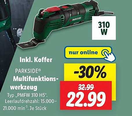 PARKSIDE® Multifunktionswerkzeug Typ PMFW 310 H5 - Nur online erhältlich!