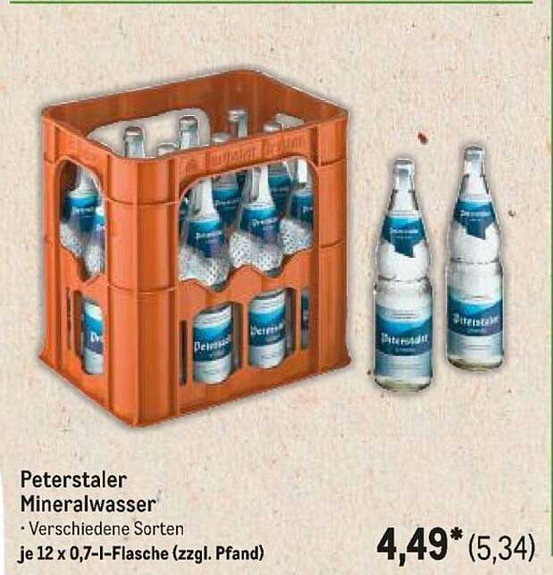 Peterstaler Mineralwasser - Verschiedene Sorten