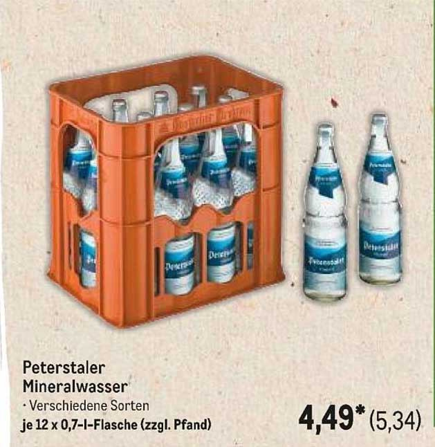 Peterstaler Mineralwasser - Verschiedene Sorten, je 12 x 0,7 l-Flasche (zzgl. Pfand)